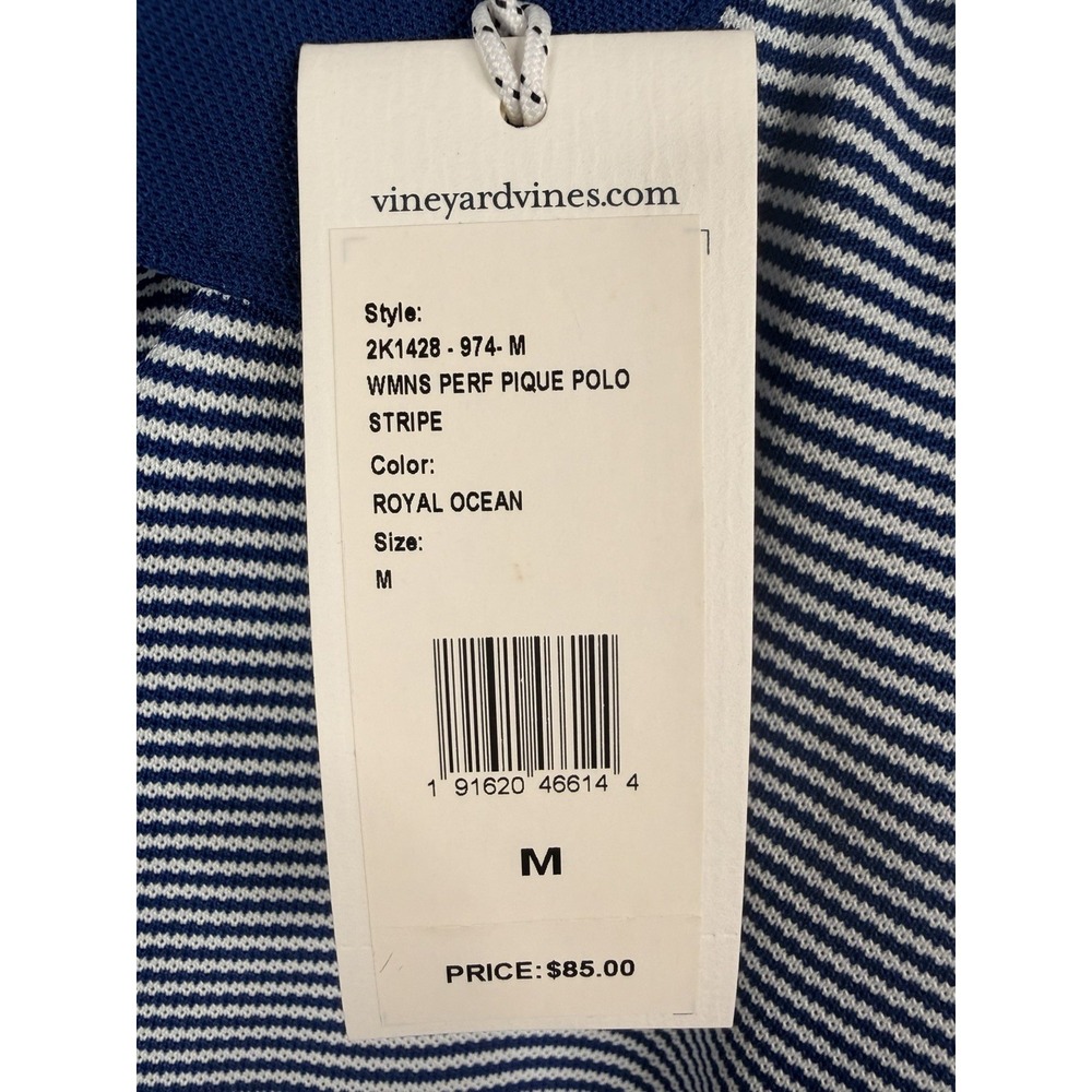 Vineyard vines Women's Performance Pique Polo ROYAL OCEAN SZ-M NWT (PTP 19.5in) - Picture 14 of 16